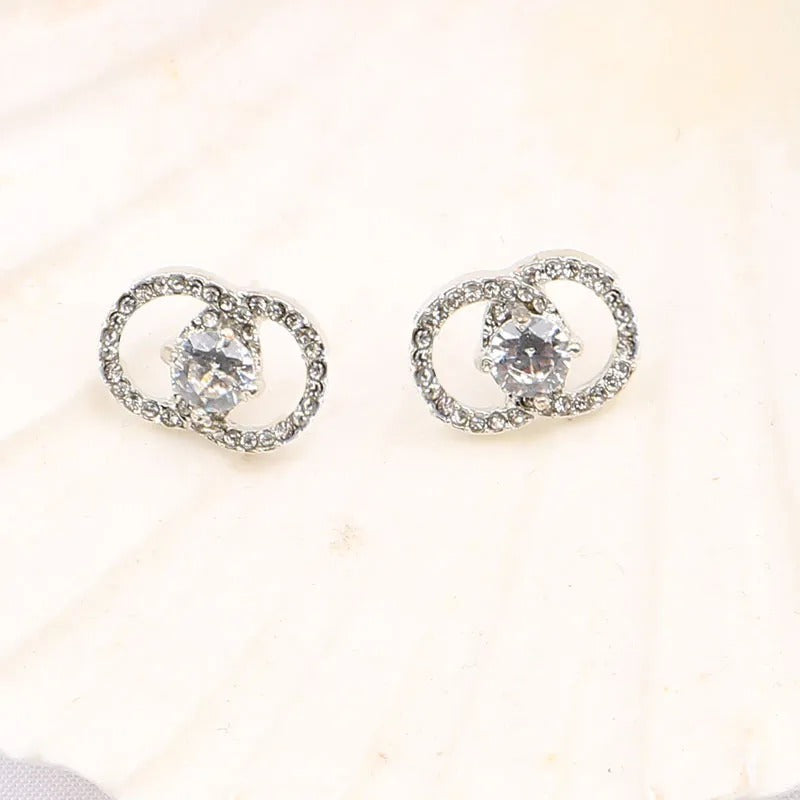 Vintage Bright Spiral Zirconia Earrings