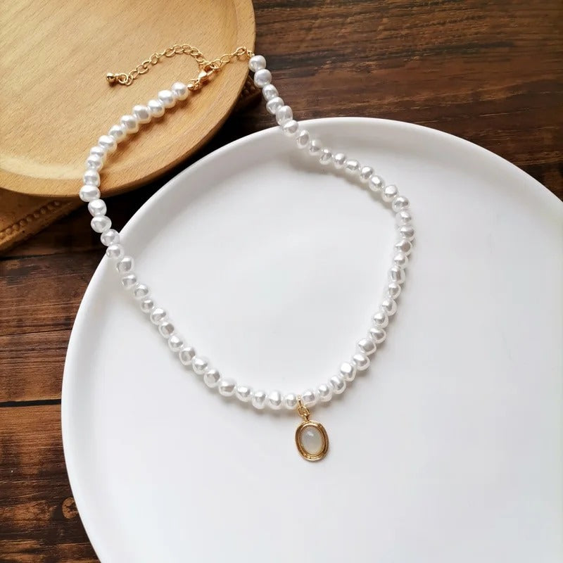 Moonstone Pearl Pendant