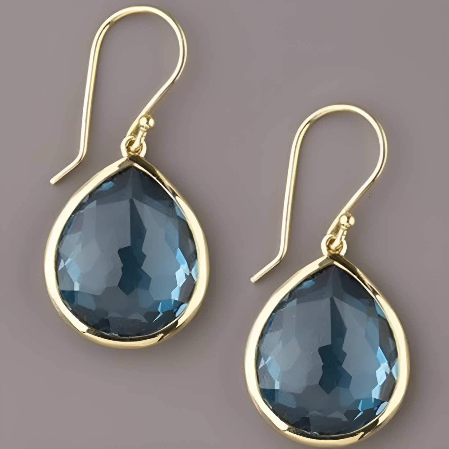 Blue Teardrop Crystal Earrings