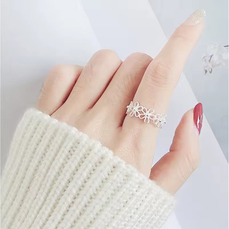 Vintage Flower Silver Ring