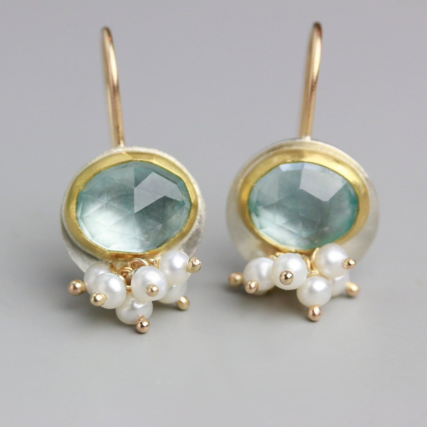 Vintage Light Blue Stone Earrings