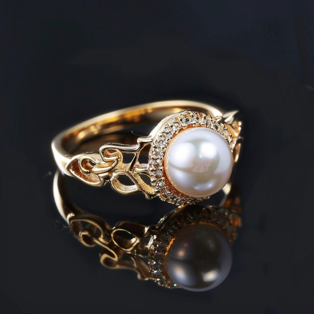 Gold Pearl Ring