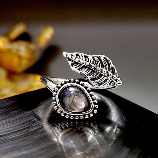 Vintage Dark Stone Silver Ring