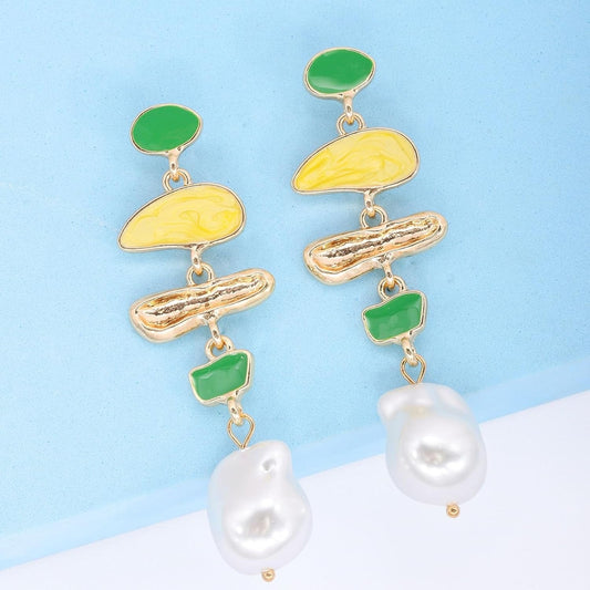 Vintage Colorful Crystal Earrings