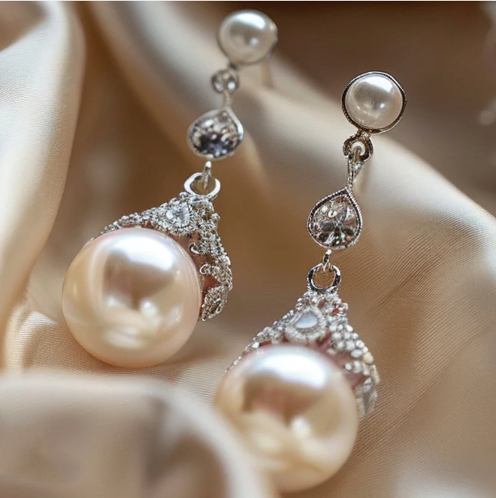 Dangling Big Pearl Earrings