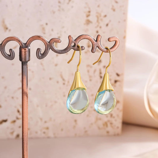 Vintage Turquoise Crystla Drop Earrings