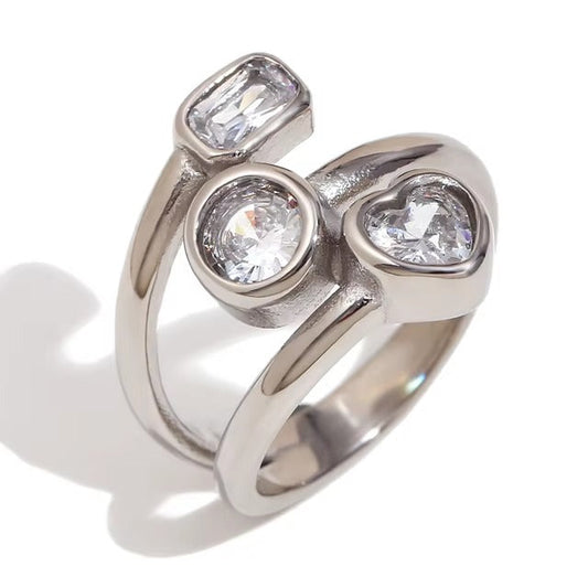 Vintage Inlaid Colorful Glass Ring