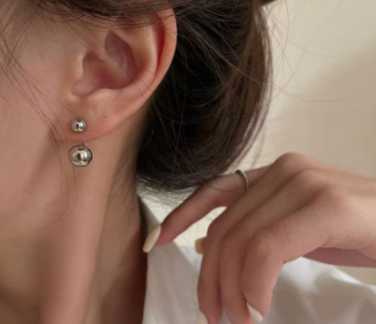 Vintage Golden Sphere Earrings