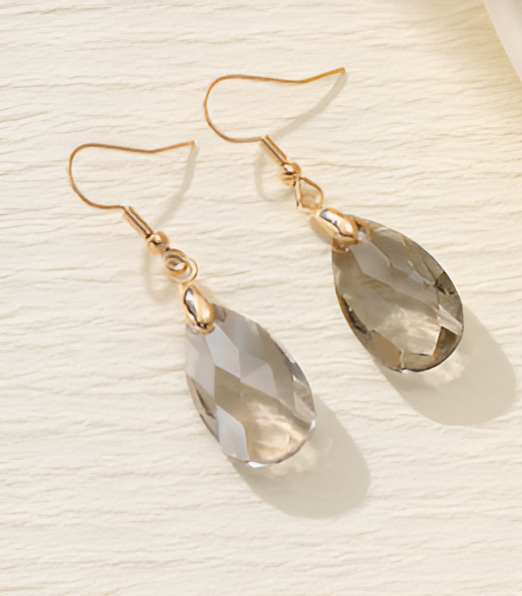 Vintage White Crystal Drop Earrings