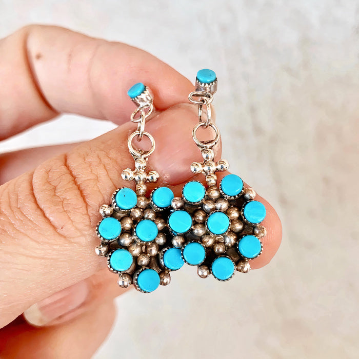 Vintage Blue Stones Mandala Earrings