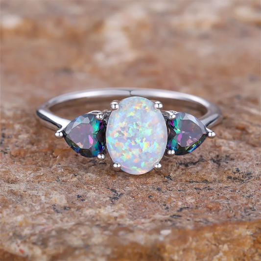 Vintage Colorful Opal Ring