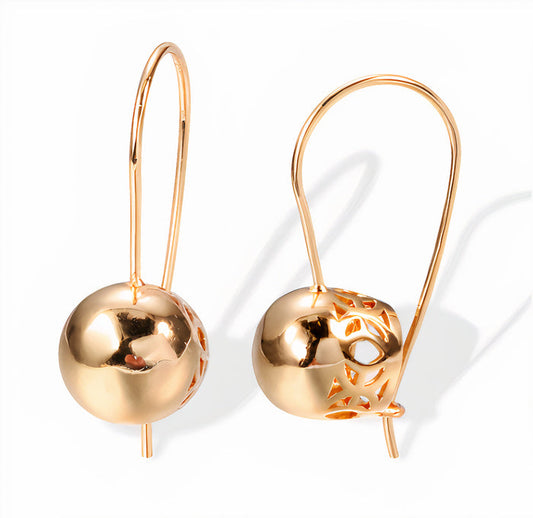 Vintage Red Golden Hollow Earrings