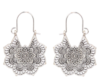 Vintage Silver Plated Inlaid Golden Stone Earrings